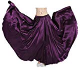 Dance Fairy morado danza del vientre satén falda larga falda de la mujer