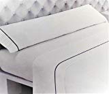 DON ALGODÓN - Juego de sabanas PERCAL ALGODÓN 100% 144 hilos LISA BLANCO 4 PIEZAS Cama de 150 x 190/200. Encimera + 2 FUNDAS DE ALMOHADA + sabana bajera ajustable.