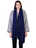 Cachemira tacto Lana Seda Mezcla Bufanda Unisexo Pashmina De los hombres De las mujeres Chal Medieval Blue