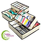 creatov plegable ropa interior organizador de armario, 4 unidades), color beige