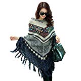 ZKOO Mujeres Ponchos Capas Tassel Suaves Suéter Otoño Invierno Largas Chaqueta Blusa Outwear Tops Largas Chaqueta
