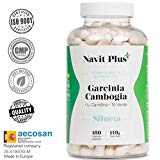 Garcinia Cambogia + L-Carnitina + Té Verde. Reductor del apetito, quemagrasas natural, termogénico potente. Tú complemento natural para ayudarte a quitarte esos kilos de más. 180 cápsulas vegetales.