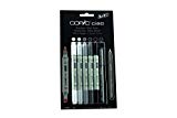 Copic Ciao - Juego de rotuladores (5 unidades, doble punta, incluye rotulador de punta fina 0,3 mm), tonos grises
