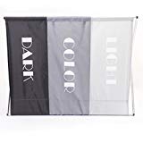 LaundrySpecialist® Organizador DE Colada de Tres Compartimentos – para clasificar su Ropa. Cesto de la Colada Ligero, Plegable para guardarlo de un Modo Compacto y con Asas para facilitar su traslado