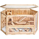 TecTake Jaula XXL de Madera para hámster roedores Animales pequeños ratón Rata conejera