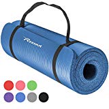 REEHUT Colchoneta de Yoga de NBR de Alta Densidad y Extra Gruesa de 12mm Diseñada para Pilates, Fitness y Entrenamiento/Correa Portátil?Azul?