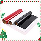 Juego de 3 papel de transferencia, vinilo de transferencia de calor para camisetas, tazas, alfombrilla de ratón, rompecabezas, cerámica, vidrio, 30.5 * 152cm, rojo, blanco y negro
