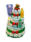 Tarta de pañales DODOT Johnsons baby verde