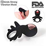 Anillo de pene, potente anillo de pene vibrante, vibrador recargable a prueba de agua con vibraciones de 10 velocidades, vibradores de clítoris de silicona vibes estimulador para hombre