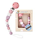 TYRY.HU Silicona Bebé Chupete Clips BPA Chupetes Chupete Cadena de chupete Regalo de la Ducha de Bebé Juguetes de Dentición Alivio de la Dentición Titular Masticable para Niñas Niños (Rosa)