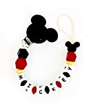 Magenta Kids - Chupetero personalizado Mickey, sujeta chupete elaborado con silicona de grado alimenticio, ideal para aliviar las molestias de la dentición del bebé