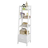 SoBuy Estanteriá en Escalera de Madera, Estanterías Librerias, Estanterias de Diseño, FRG116-K-W, ES