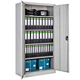 TecTake Armario archivador de Oficina metálico con 2 Puertas bloqueable e estantes - Varias tamaños - (180x90x40 cm | no. 402483)
