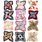 VBIGER Pañuelo de Seda Cuadrado para Mujer,12 pcs (B-color Aleatorio)