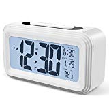 Annsky Despertador Digital, LCD Pantalla Reloj Alarma Inteligente Simple y con Pantalla de Fecha y Temperatura Función Despertador, función Snooze y luz Nocturna