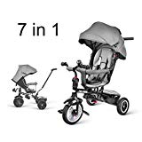 besrey Triciclos Bebes Evolutivo 7 en 1 Bicicletas para Niños Reclinable Cochecito con Cuna Reversible al Padres