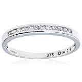 Naava Anillo de Oro Blanco 9K con Diamantes de 0.25 ct talla 13