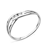 Miore MA940RR - Anillo de mujer de oro blanco (9k) con 3 diamantes (talla: 18)