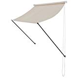 [pro.tec]® Toldo montando en la pared - Beige - 150 x 120 cm - Terraza Balcón Toldo extensible - Persiana de la ventana Exterior