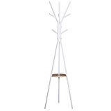 HOMCOM Perchero de Pie Metálico para Colgar Ropa Bolsas 9 Ganchos con Estante Forma de Árbol Perchero Vintage 45x45x180cm