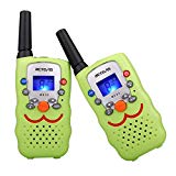 Retevis RT32 Walkie Talkie Niños PMR446 8 Canales VOX Linterna Pantalla LCD Walkie Talkie Juguete con Correa Regalo para Niños (Verde Claro, 1 Par)