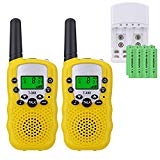 Sigdio T-388 Walkie Talkie Niños PMR 446 Walky Talky con Batería Recargable y Cargador Walki Talki Función VOX 8 Canales 0,5 W pantalla LCD Walkie Talkie Recargable Niños (Amarillo, 8 Batería)