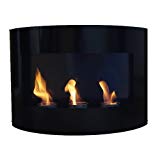 Gel y etanol chimenea Riviera Negro chimenea de pared chimenea de acero pintado al polvo