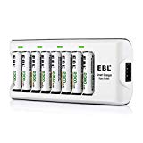 EBL 808A 8 Bay AA AAA Cargador de Pila con 8 Piezas de AA 2300mAh Ni-MH Baterías Recargables
