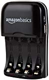 AmazonBasics - Cargador de pilas de Ni-MH AA y AAA con puerto USB