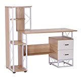 Mesa de Ordenador PC Oficina Despacho Escritorio Estante 133x55x123CM Natural