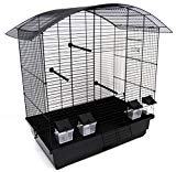 WD-IMPEX ULA60w - Jaula para pájaros y loros, Negro