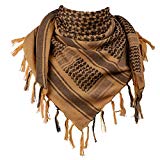 FREE SOLDIER 100% algodón Militar Shemagh táctica Desierto Kufiyya pañuelo Wrap, 110cm x 110cm - Marrón
