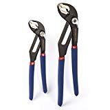WORKPRO Alicates Extensible Alicate de Cremallera Pico de Loro con Ranura Curvada Liberación Rápida 2 piezas