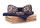 SetProducts ?? EFECTO GARANTIZADO ?? Pajarita Madera Hombre Ajustable | Por excelencia | Este Accesorio te hará Elegante y Distinguido (Marrón 96)