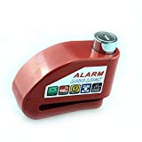 Candado Bloqueo de Seguridad Alarma Antirobo Motocicleta Moto Scooter Rueda Color Rojo