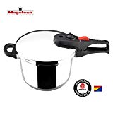 MAGEFESA PRACTIKA Plus Olla a presión Super rápida de fácil Uso, Acero Inoxidable 18/10, Apta para Todo Tipo de cocinas, Incluido inducción. Fondo Termo difusor encapsulado de 5 Capas(6L)