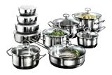 Karcher Jasmin Batería de cocina, 20 piezas, acero inoxidable, apta para inducción