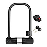 ENKEEO Candado U Retorcible Cerradura Antirobo con Capa de Corrosión Resistente para Bicicletas, Motos (U Lock Montura, 2 Reversibles Llaves, Arco con Alta Resistencia) Negro