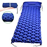 Laluztop Esterillas Inflables Portátil, Esterilla Acampada Camping, Esterilla con Almohada Ligera Colchoneta de Camping Portátil Cama al Aire Libre para Dormir Senderismo Acampada