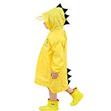 Chubasquero para niños, capa de lluvia de dibujos animados para niños Chaqueta de lluvia al aire libre con forma de dinosaurio para niños o niñas (S)
