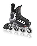 Bladerunner por Rollerblade Dynamo Jr - Patines en línea Ajustables para Hockey, Color Negro y Rojo