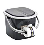 BRANQ Toilettes 15,5 litres de camping toilettes seau WC extérieur Voyage (noir)