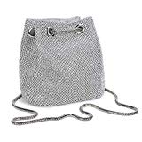 Bolso de Noche de Lujo Bolso de Hombro Mujer Glitter Diamond Embrague Bolsos de Hechos a Mano Cadena de Encogimiento para Boda/Fiesta / Baile-Plateado
