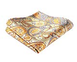 HISDERN Panuelo a cuadros con estampado de flores y lunares Panuelo de bolsillo panuelo de bolsillo cuadrado amarillo/gris