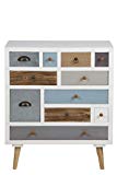 AC Design Furniture 63374 Suwen – Cómoda con cajones multicolores, Blanco