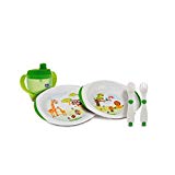 Chicco - Set de vajilla y cubertería infantil (platos, cubiretos y vaso), 12m+