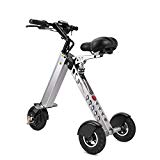 Topmate Eléctrico vehículo Mini Moda de Bicicletas y electrónica Inteligente de Movilidad eléctrica de Triciclo Plegable y portátil Bicicleta eléctrica (Gris)