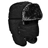 DOXHAUS Unisex de la Aleta del oído del Invierno, Trapper, Trapper, Bombardero Sombrero, Mantener Caliente Mientras Que el Patinaje, esquí y Otras Actividades al Aire Libre, Negro, Gris Piel