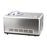H.Koenig Máquina para Hacer Helados Caseros y Sorbetes, con Compresor 180 W, 2 litros, Gris, Acero Inoxidable HF320