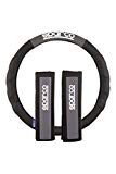 Sparco SPC1111KGR Almohadillas y Funda de Volante, Negro/Gris